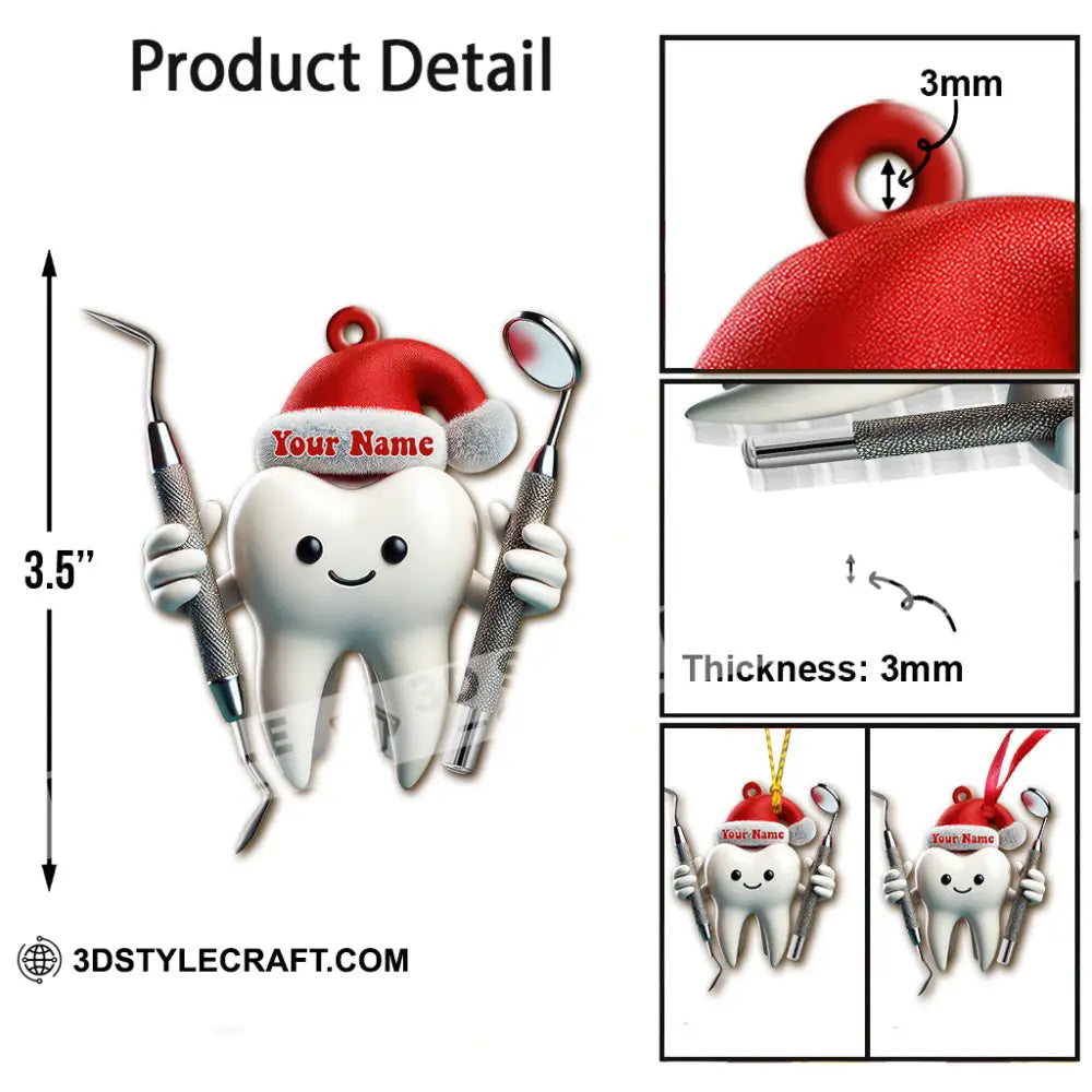 Custom Name Dentist Ornament Christmas Gift For