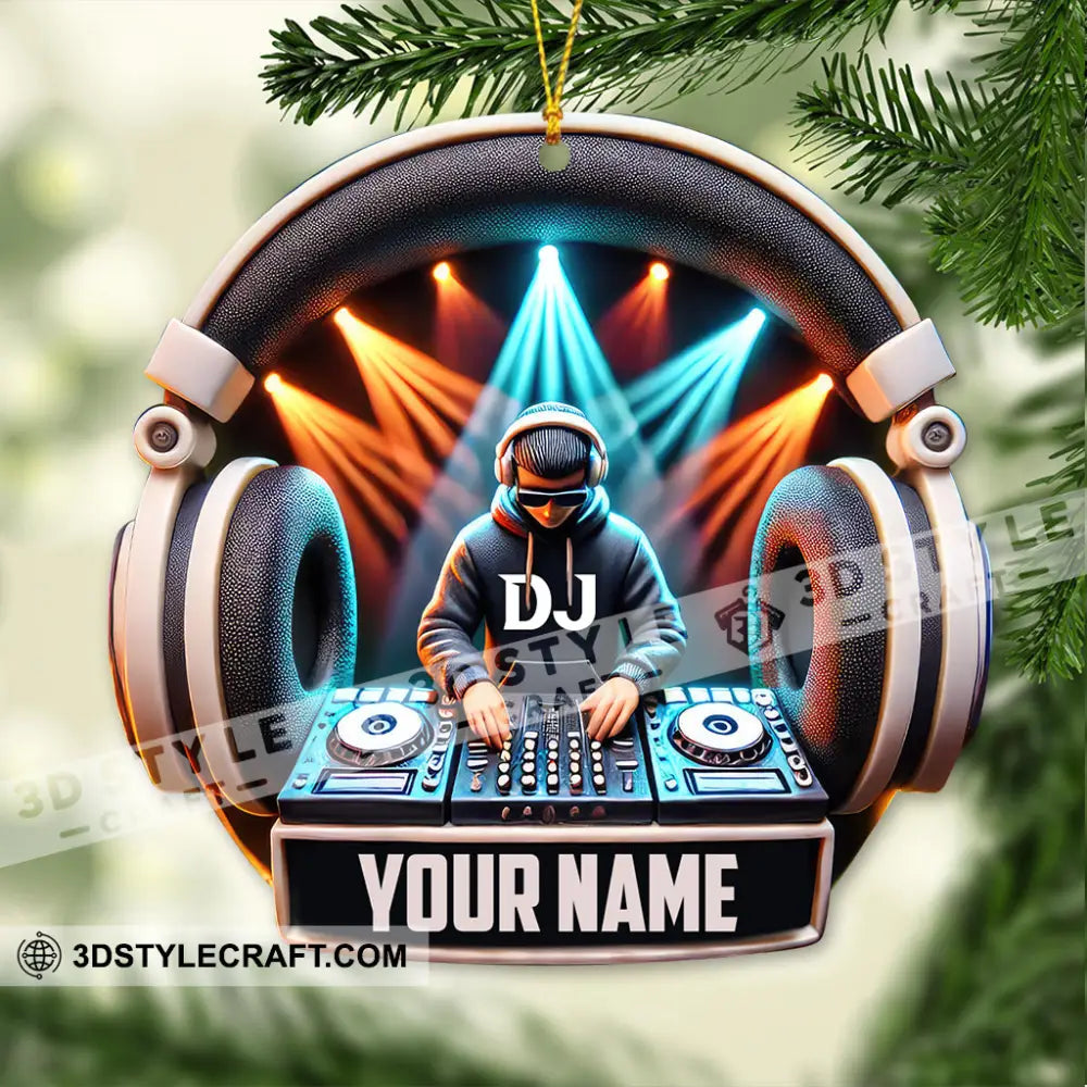 Custom Name Disc Jockey Ornament Dj Christmas Gift 3.54’’ / 1