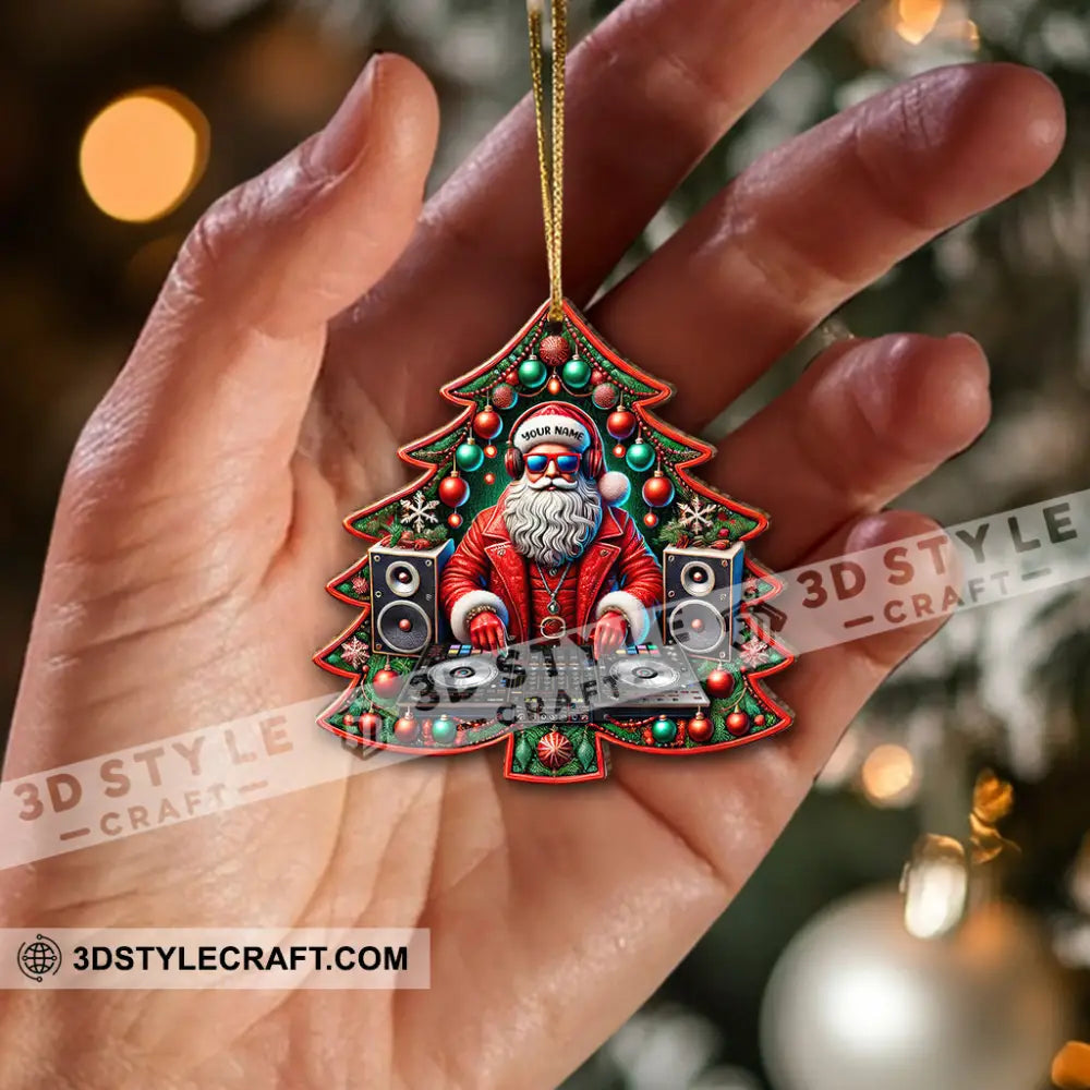 Custom Name Disc Jockey Santa Ornament Dj Christmas Gift