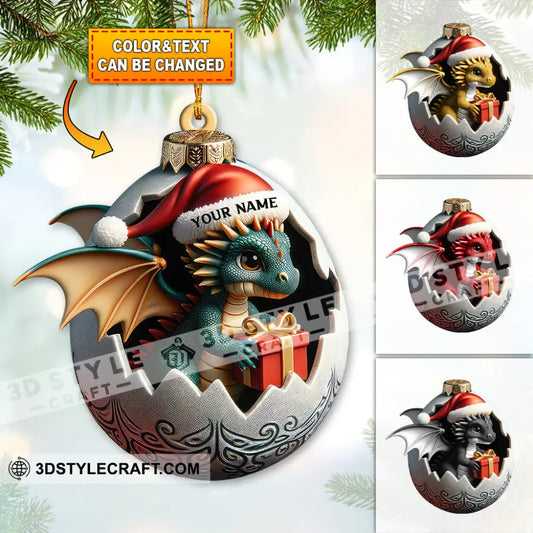 Custom Name Dragon Ornament Christmas Gift For Lover