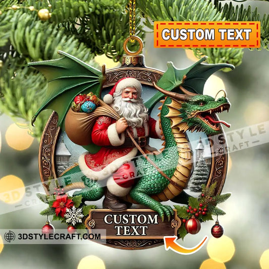 Custom Name Dragon Santa Ornament Christmas Gift For Lover