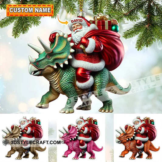 Custom Name Dragon Santa Ornament Dinosaur Lover Christmas Gift