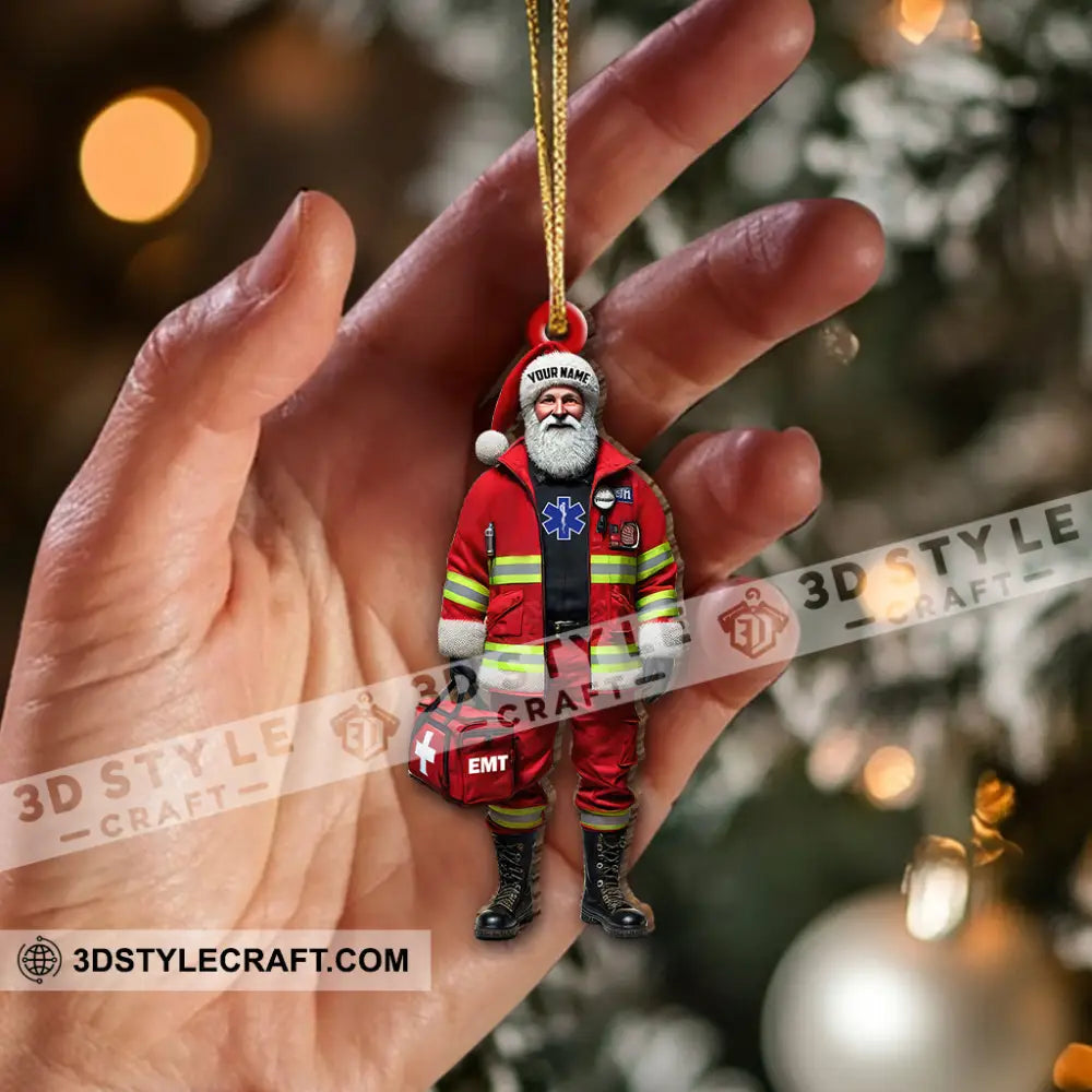 Custom Name Emt Ornament Lover Christmas Gift