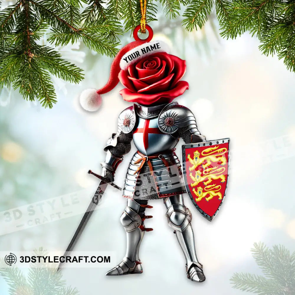 Custom Name England Knight Ornament Lover Christmas Gift 3.54’’ / 1