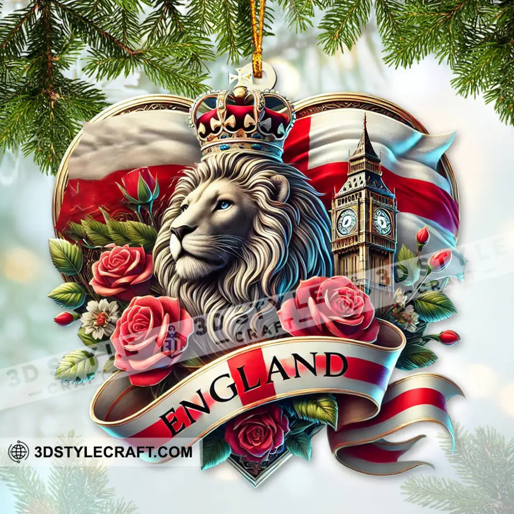 Custom Name England Ornament Christmas Gift For Lover 3.54’’ / 1