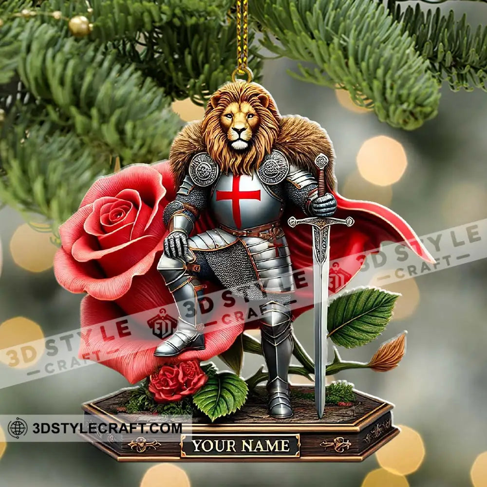 Custom Name England Warrior Ornament Lover Christmas Gift