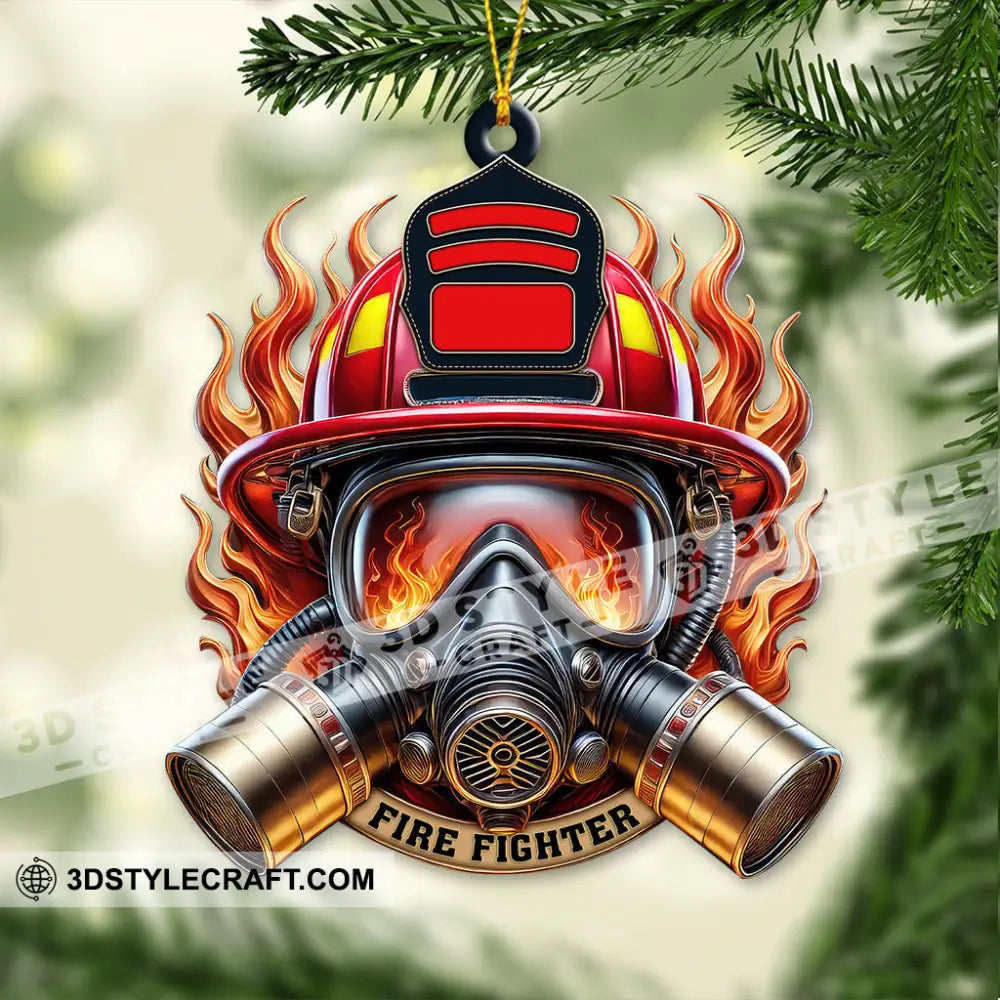 Custom Name Fire Fighter Ornament Christmas Gift 3.54’’ / 1