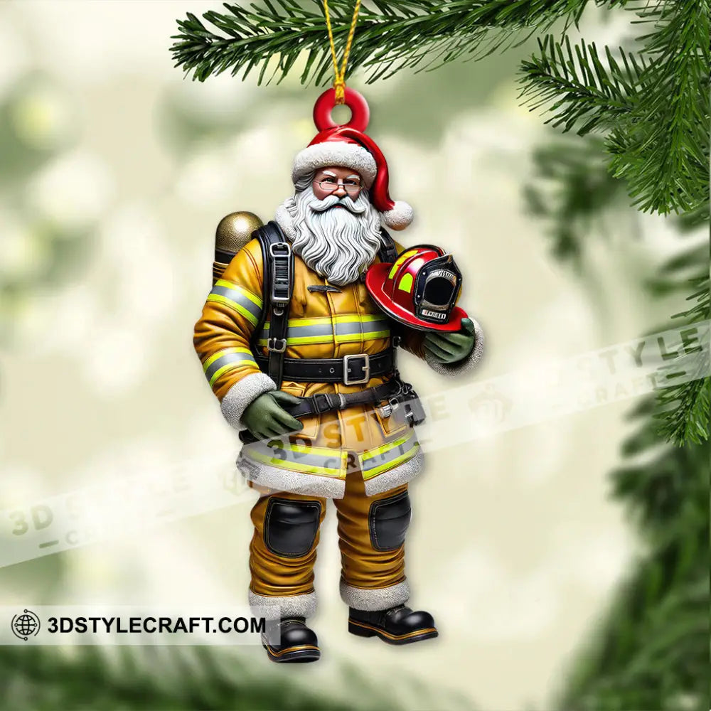 Custom Name Fire Fighter Ornament Christmas Gift 3.54’’ / 1