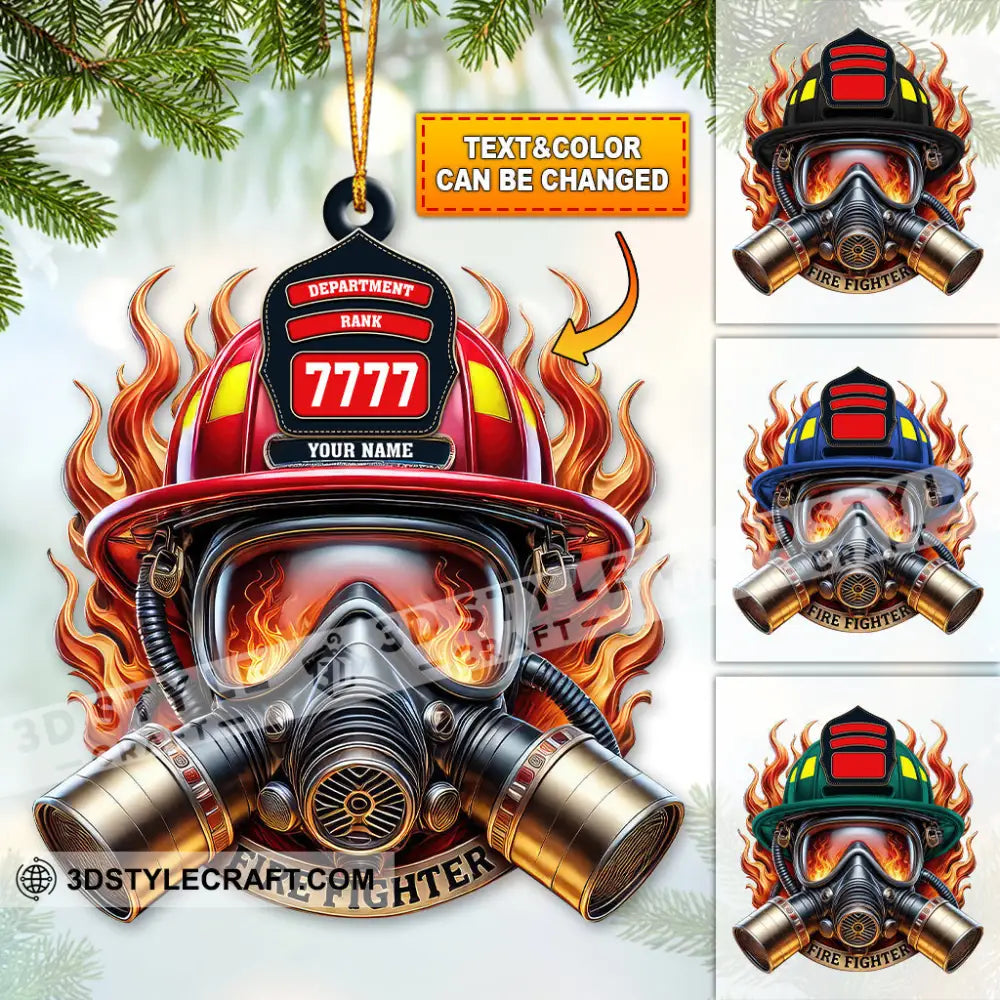 Custom Name Fire Fighter Ornament Christmas Gift