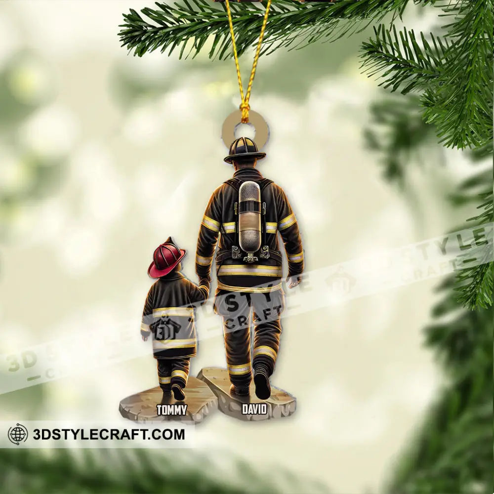 Custom Name Fire Fighter Ornament Gift 3.54’’ / 1