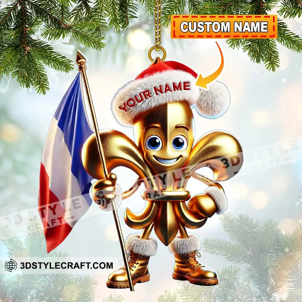 Custom Name France Ornament Lover Christmas Gift