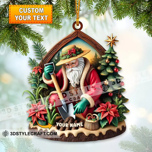 Custom Name Gardener Santa Ornament Christmas Gift For