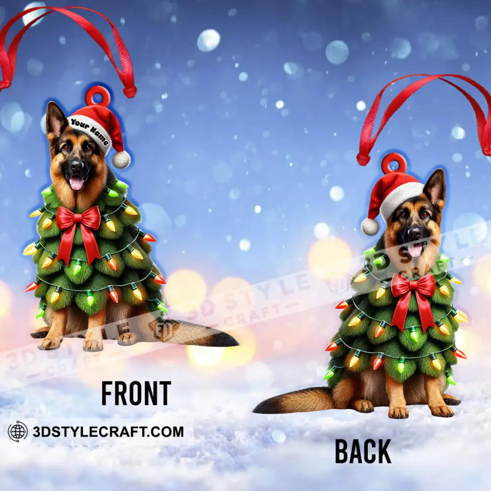 Custom Name German Shepherd Ornament Christmas Gift