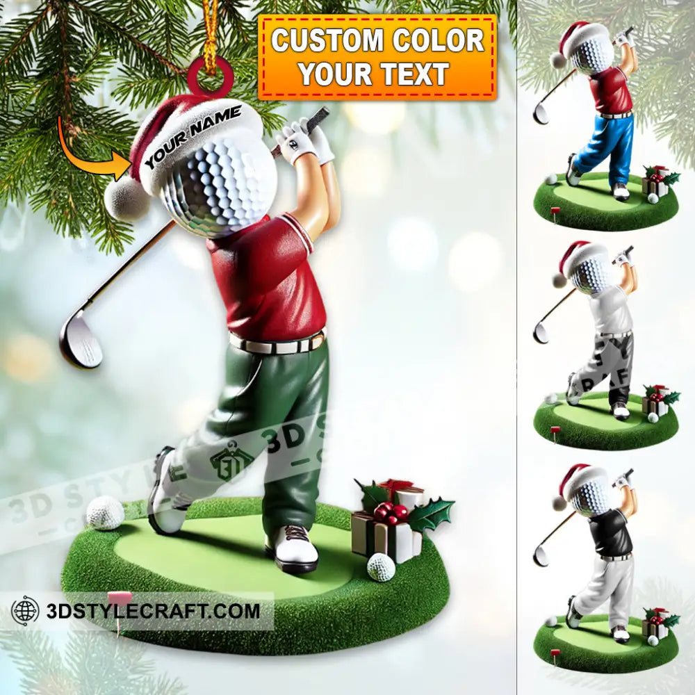 Custom Name Golf Ornament Lover Christmas Gift