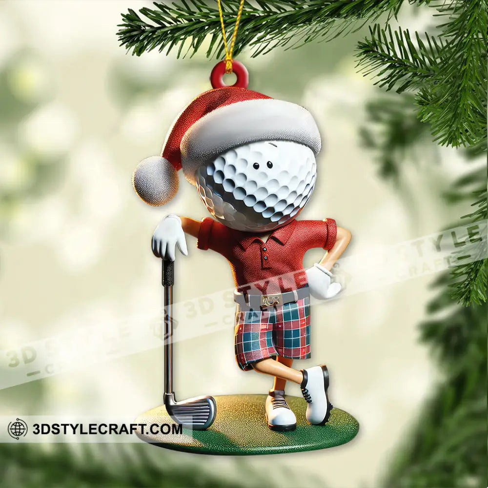 Custom Name Golf Santa Ornament Lover Christmas Gift 3.54’’ / 1