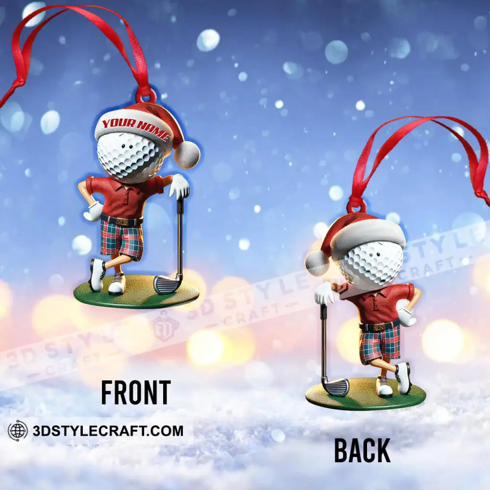 Custom Name Golf Santa Ornament Lover Christmas Gift