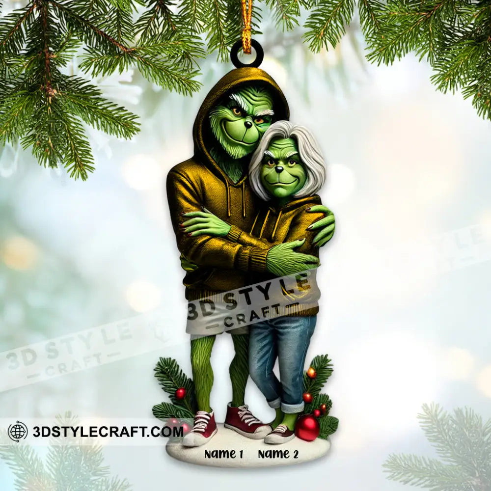 Custom Name Grinch Couple Ornament Lover Christmas Gift