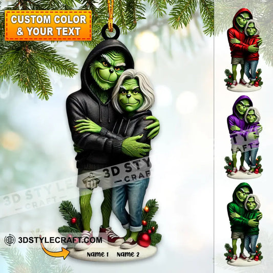 Custom Name Grinch Couple Ornament Lover Christmas Gift