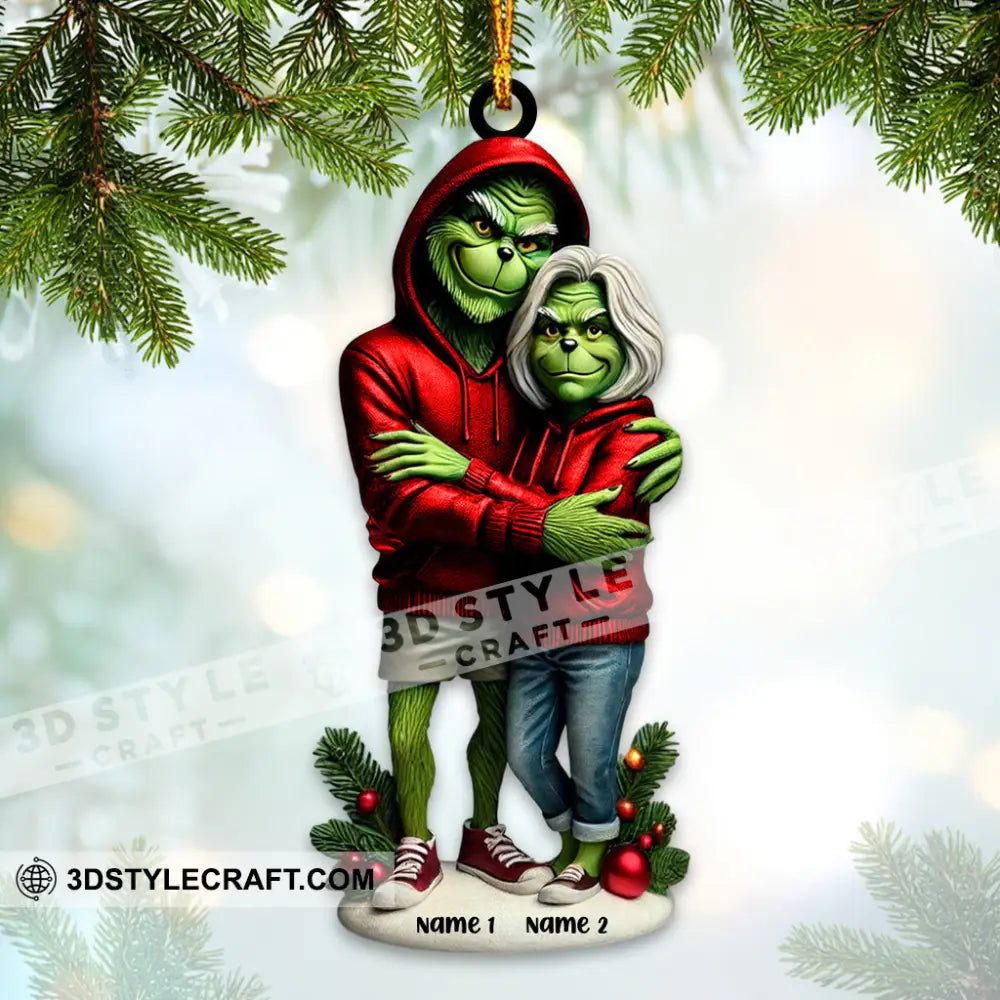 Custom Name Grinch Couple Ornament Lover Christmas Gift