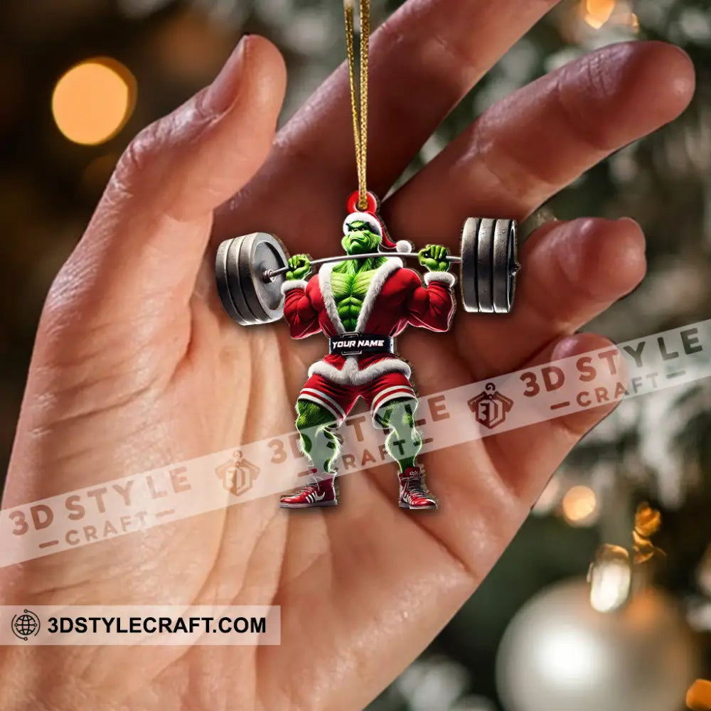 Custom Name Grinch Gym Ornament Gymnastics Christmas Gift