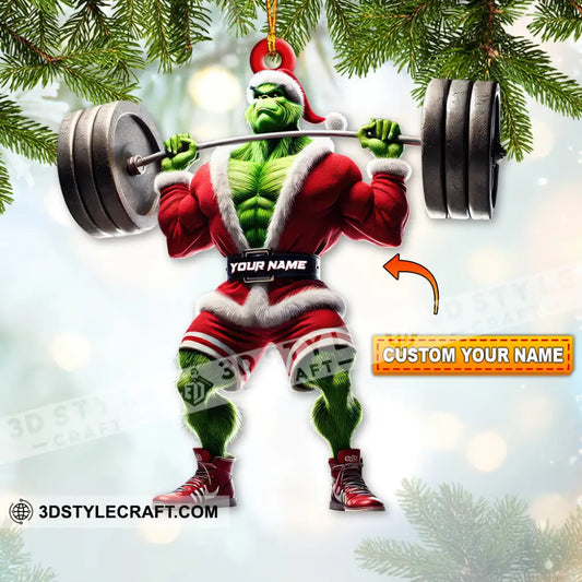 Custom Name Grinch Gym Ornament Gymnastics Christmas Gift