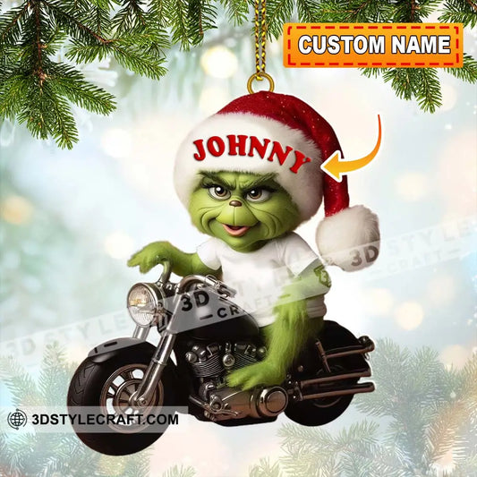 Custom Name Grinch Motocross Ornament Lover Christmas Gift