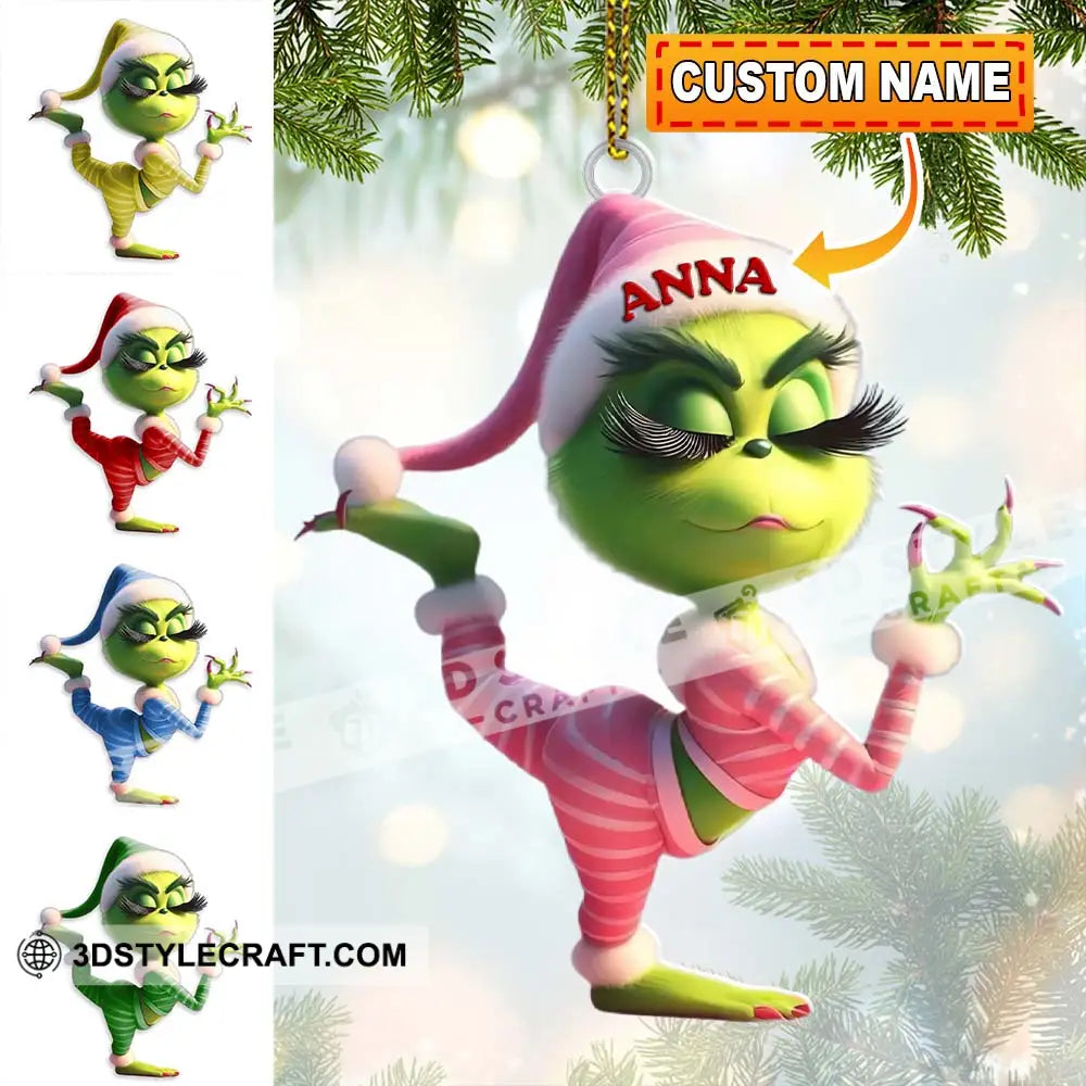 Custom Name Grinch Ornament Christmas Gift Decoration