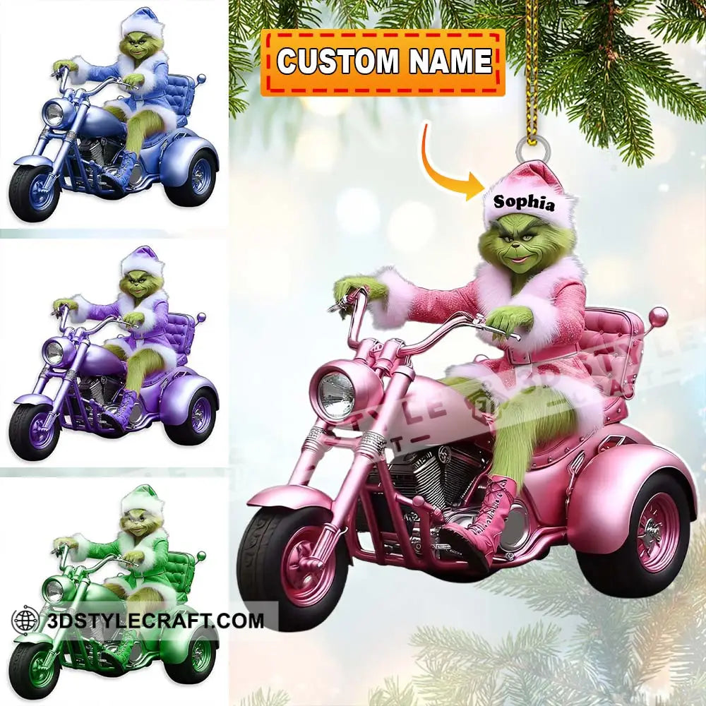 Custom Name Grinch Ornament Christmas Gift Decoration