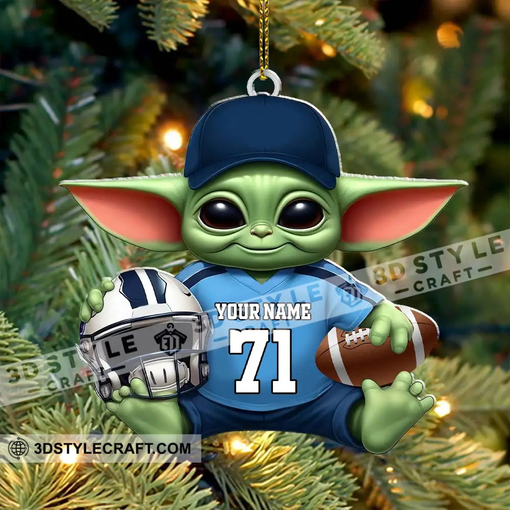 Custom Name Grinch Rugby Football Ornament Lover Christmas Gift