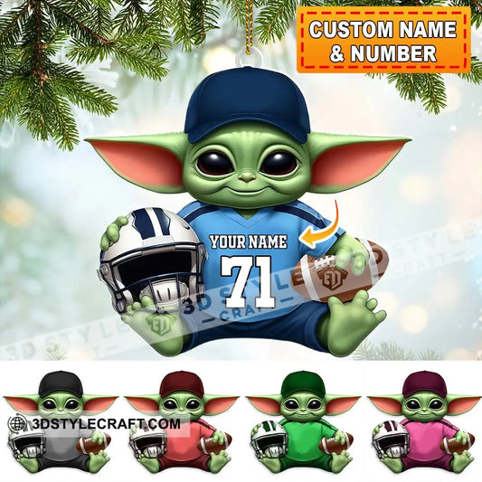 Custom Name Grinch Rugby Football Ornament Lover Christmas Gift