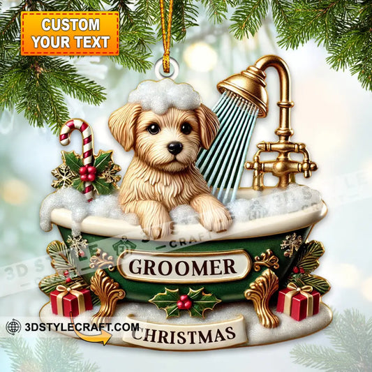 Custom Name Groomer Ornament Christmas Decoration For Pet Shop