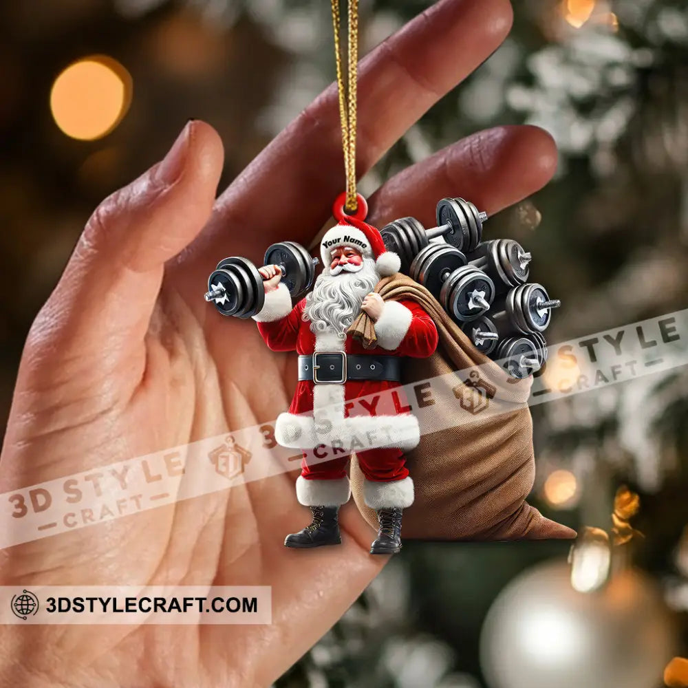 Custom Name Gym Santa Ornament Gymnastics Christmas Gift