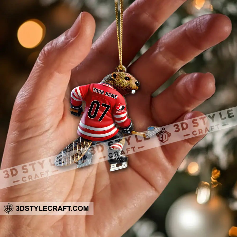 Custom Name Hockey Ornament Christmas Gift For Lover