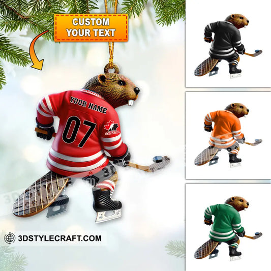 Custom Name Hockey Ornament Christmas Gift For Lover