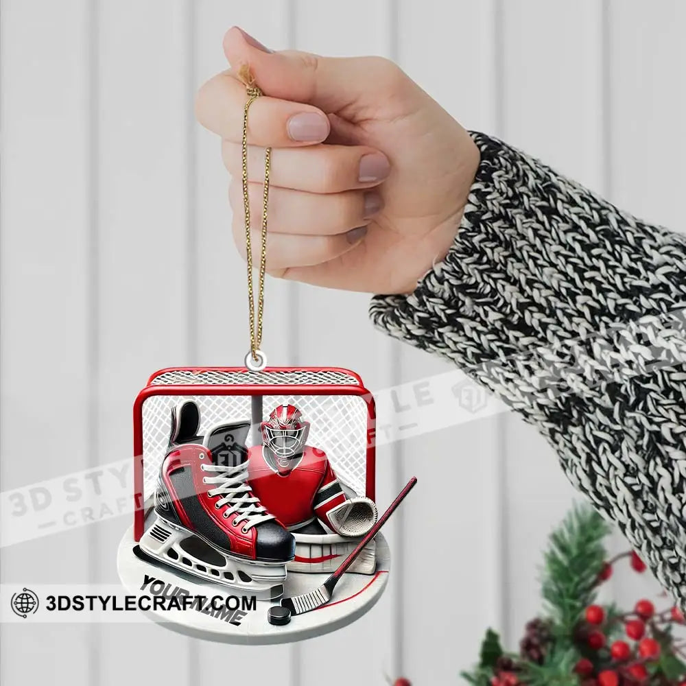 Custom Name Ice Hockey Ornament Christmas Gift Decoration