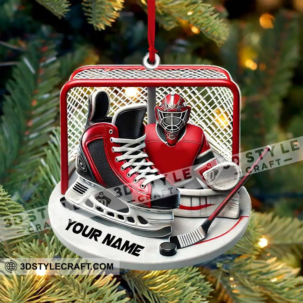 Custom Name Ice Hockey Ornament Christmas Gift Decoration