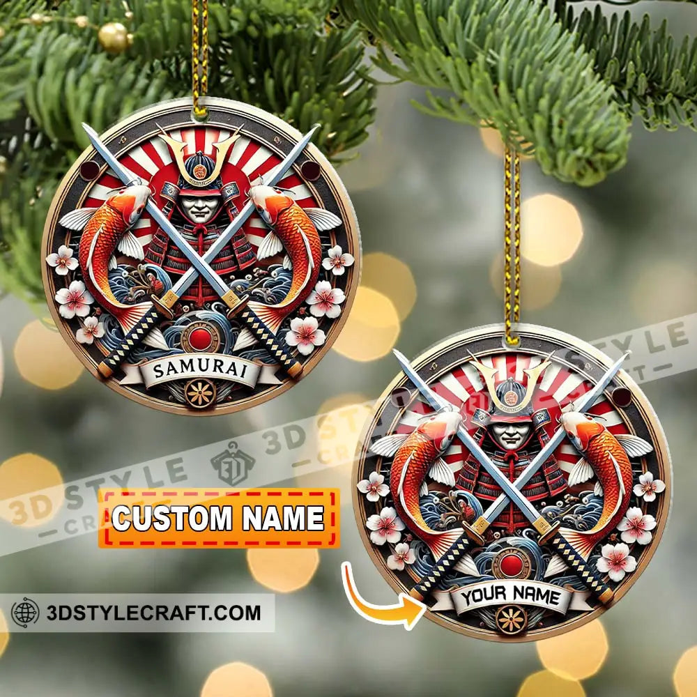 Custom Name Japan Samurai Ornament Christmas Gift For Lover