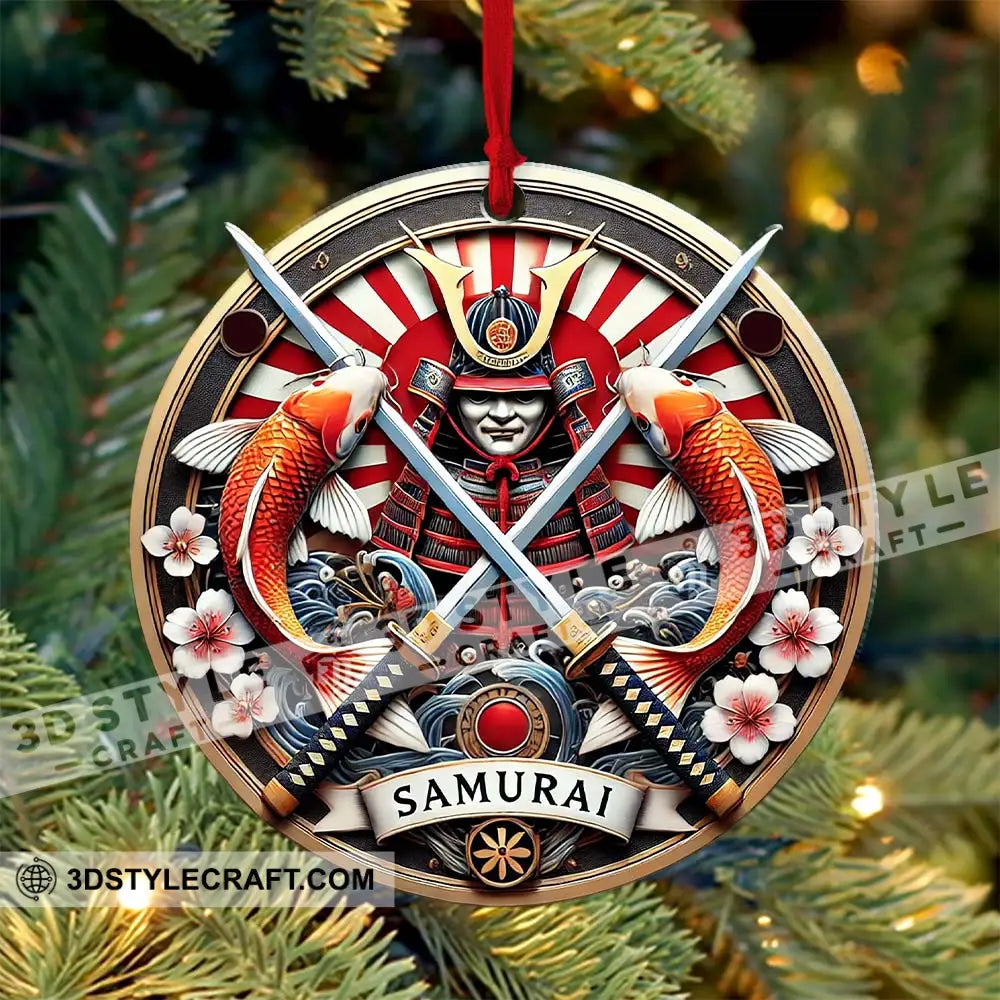 Custom Name Japan Samurai Ornament Christmas Gift For Lover