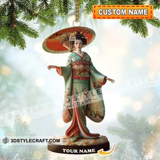 Custom Name Japanese Kimono Ornament Lover Christmas Gift