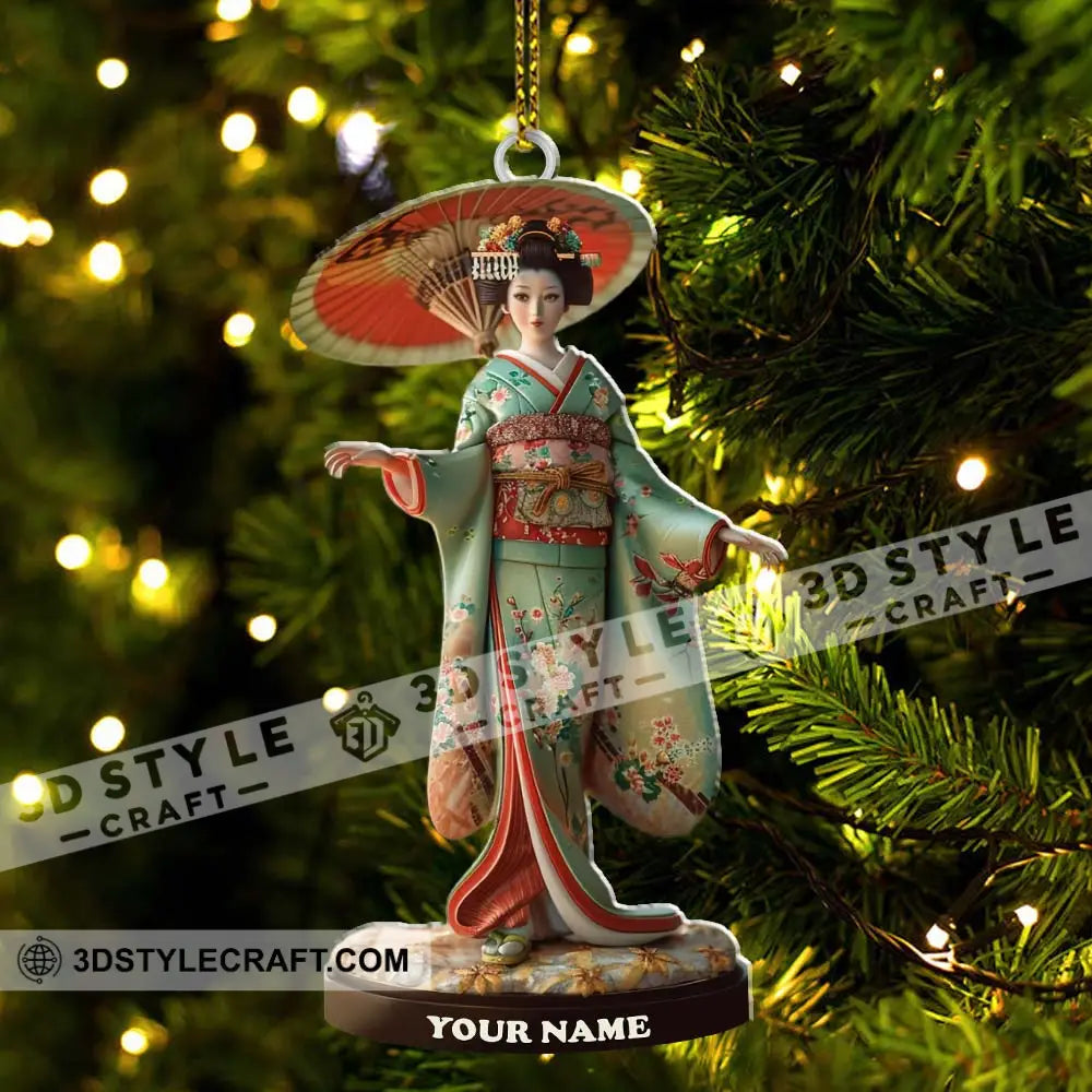 Custom Name Japanese Kimono Ornament Lover Christmas Gift