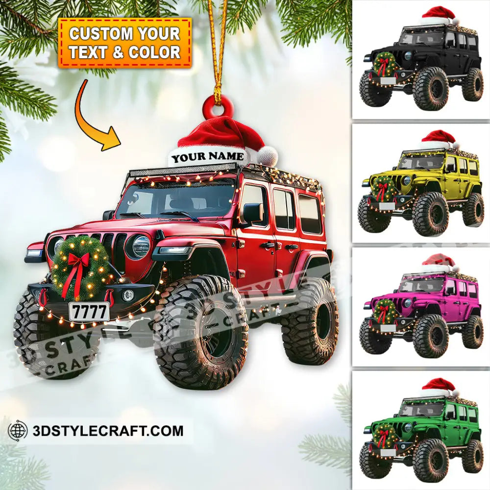 Custom Name Jeep Ornament Christmas Gift For Lover