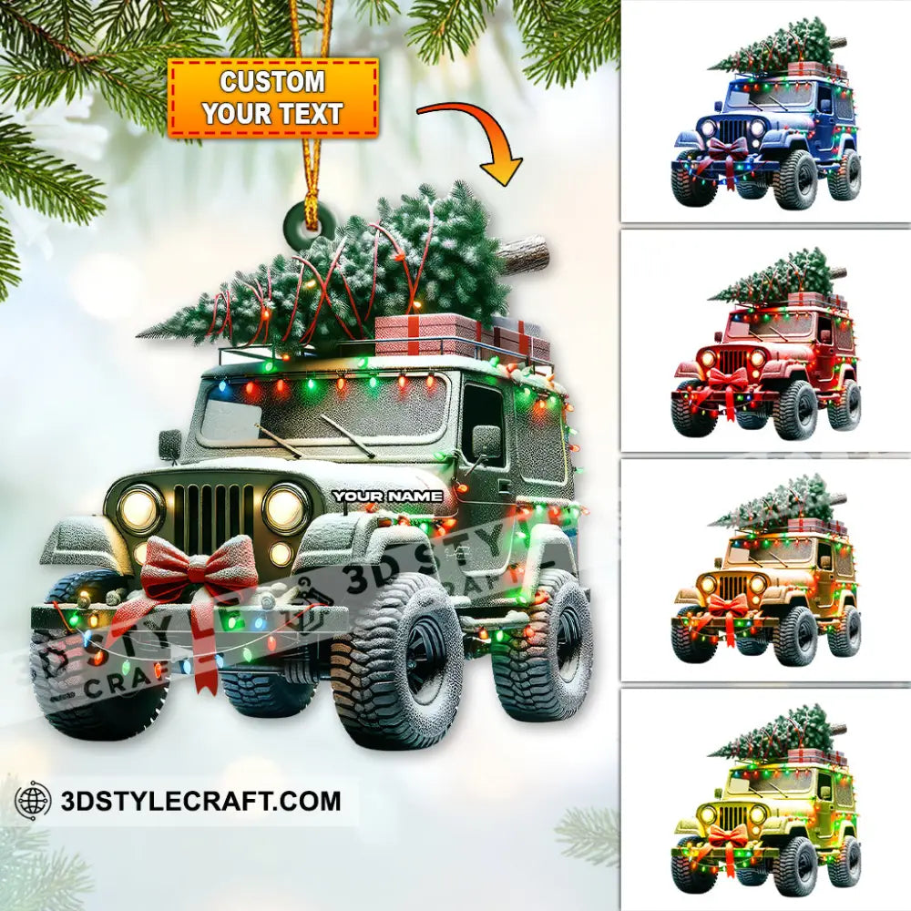 Custom Name Jeep Ornament Christmas Gift For Lover