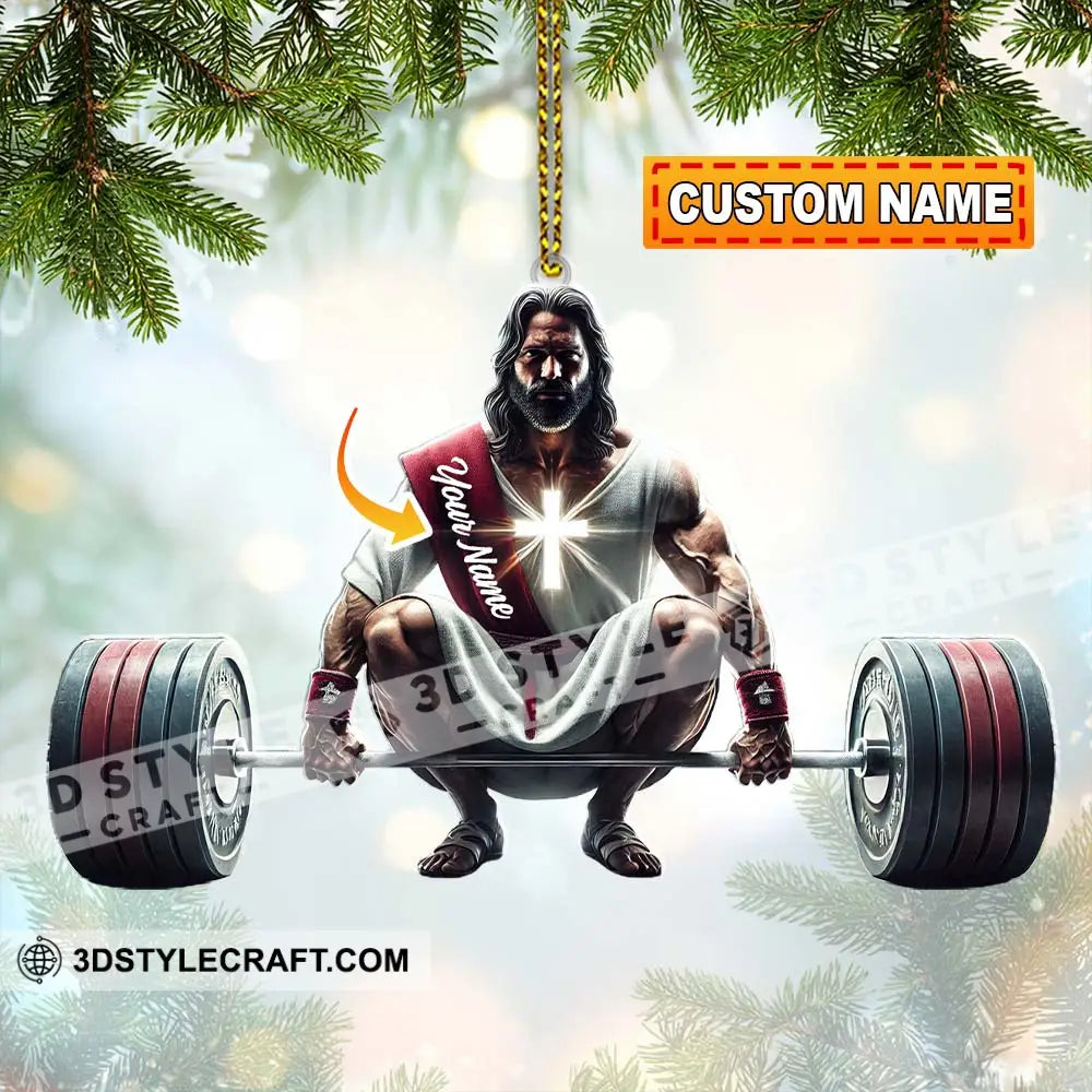 Custom Name Jesus Gym Ornament Gymnastics Christmas Decoration