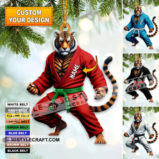 Custom Name Jiu Jutsu Tiger Ornament Christmas Gift