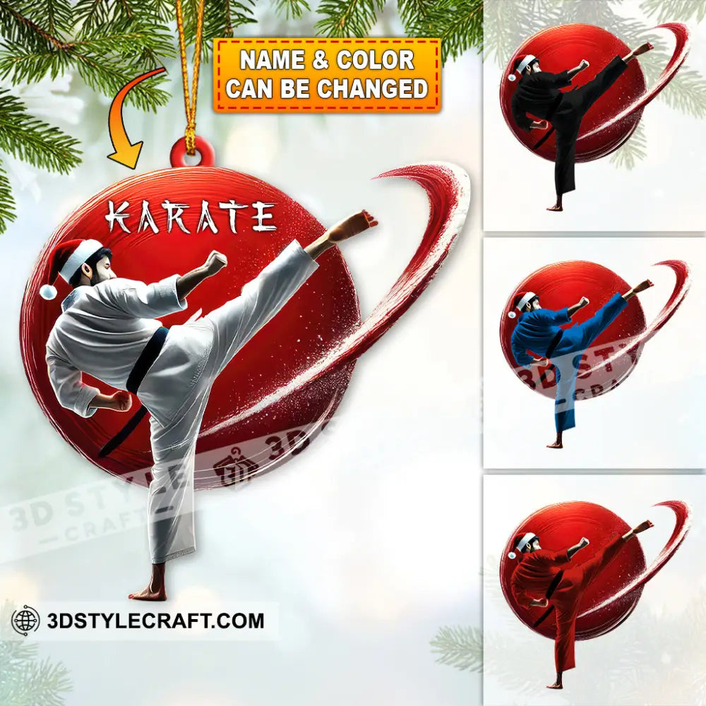 Custom Name Karate Ornament Christmas Gift For Lover