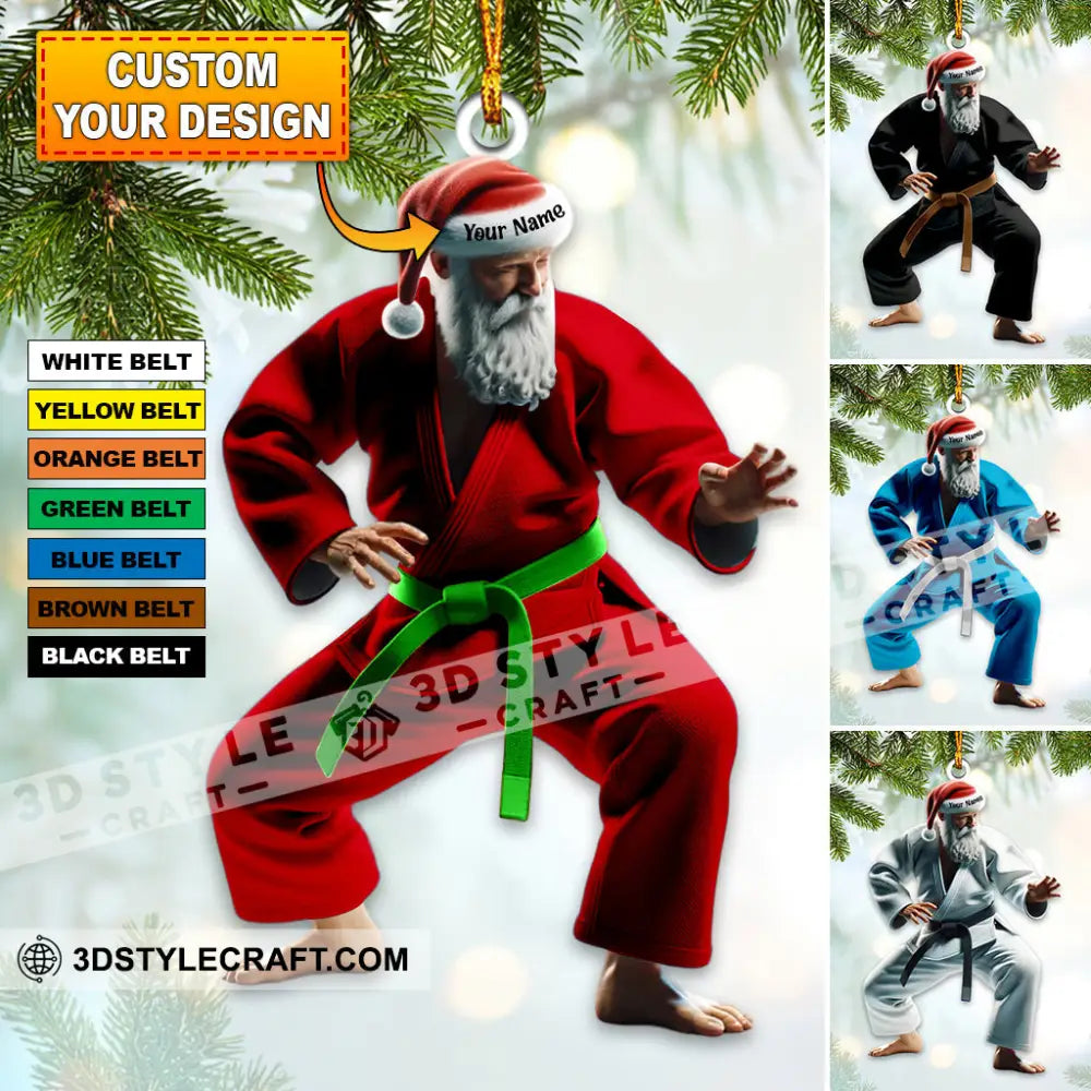 Custom Name Judo Gi Christmas Ornament Gift