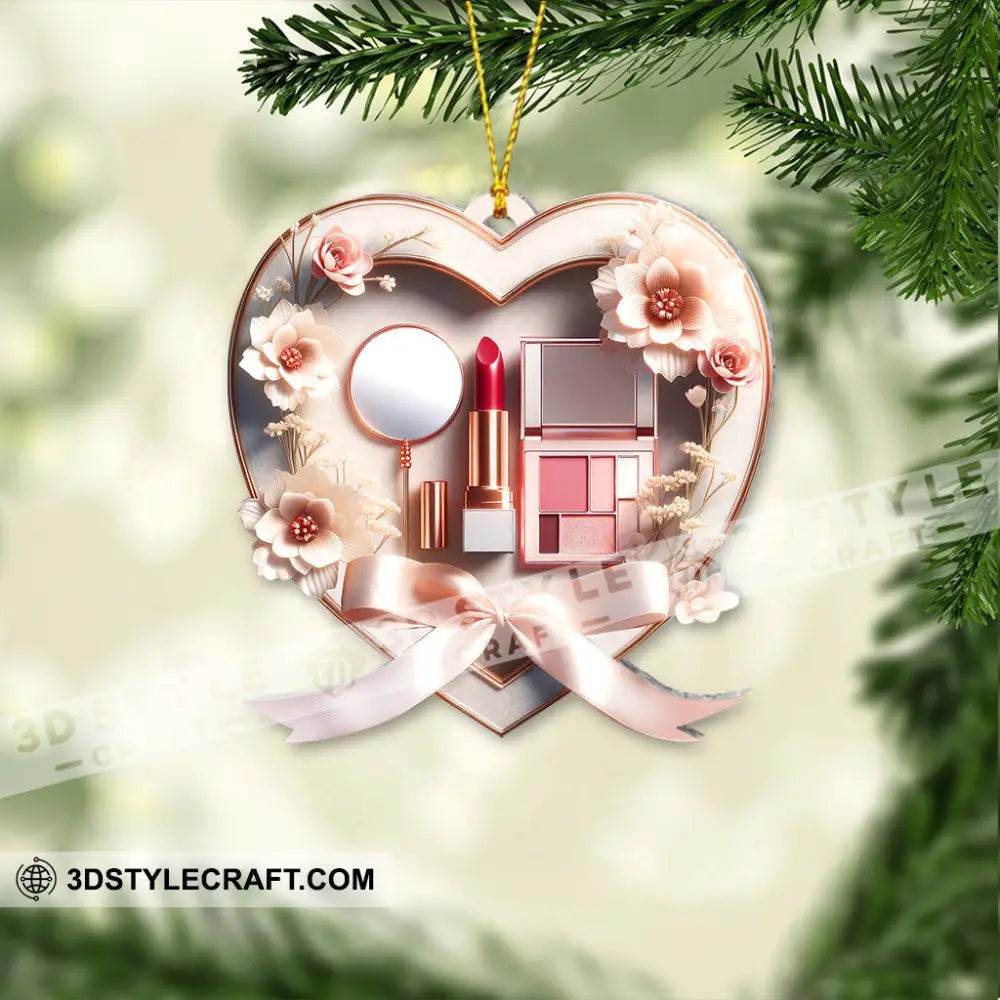 Custom Name Makeup Ornament Christmas Gift For Lover 3.54’’ / 1