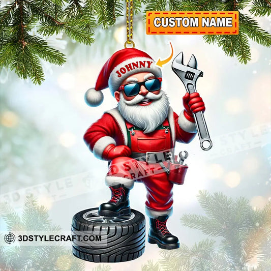 Custom Name Mechanic Santa Ornament Christmas Gift