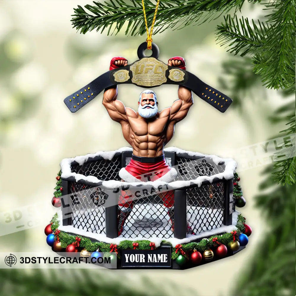 Custom Name Mma Boxing Ornament Lover Christmas Gift 3.54’’ / 1