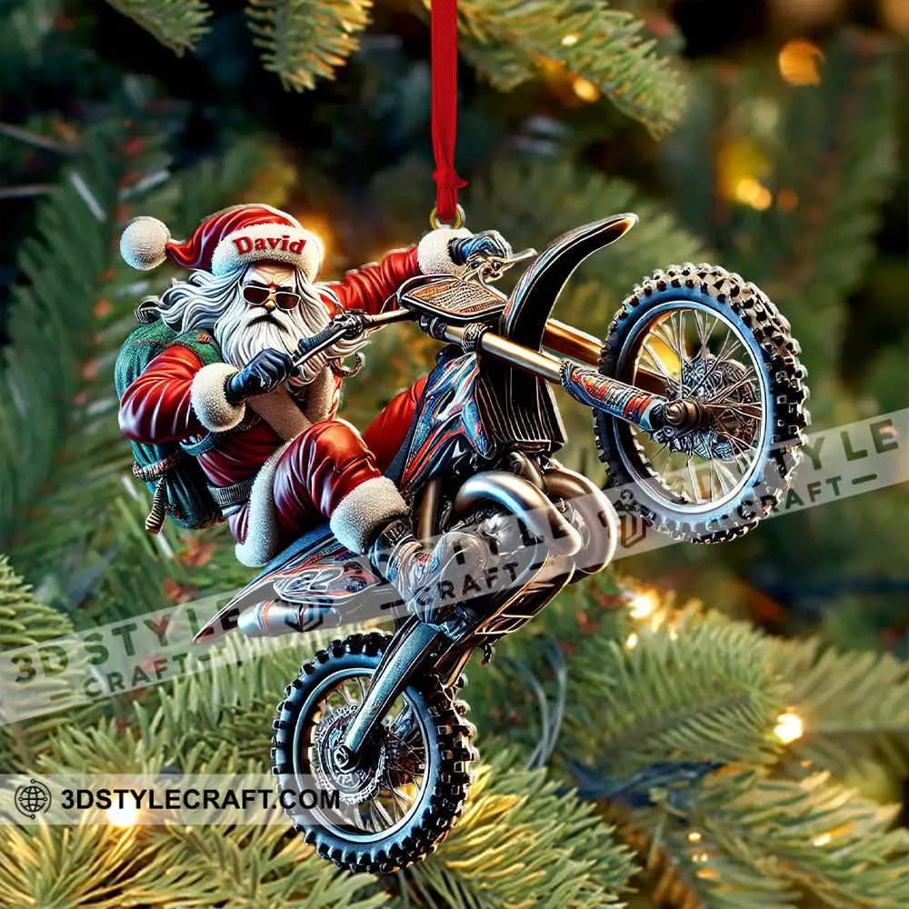 Custom Name Motocross Ornament Lover Christmas Gift 3.54’’ / 1